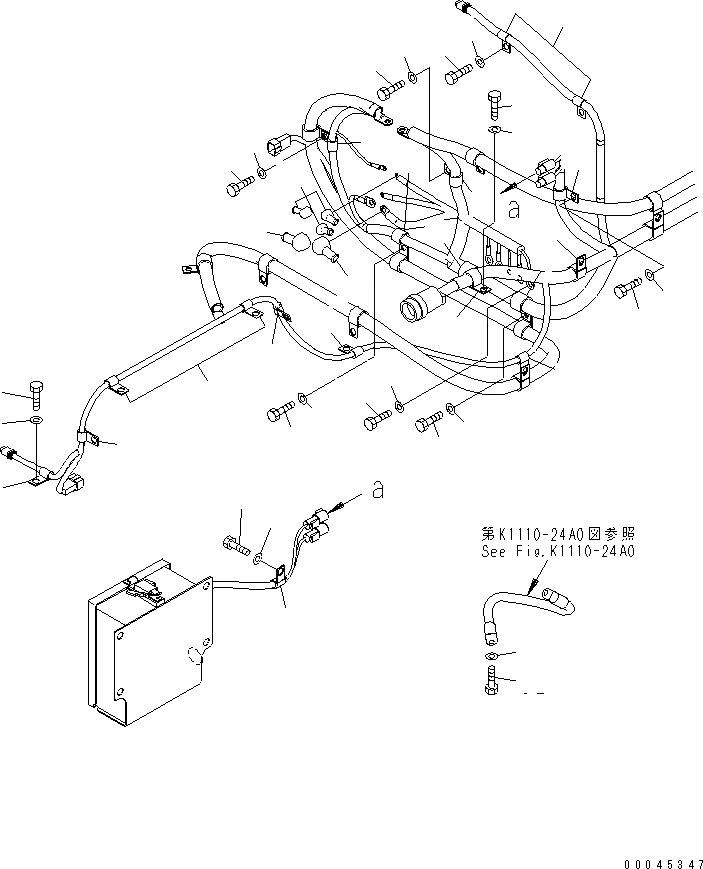 Схема запчастей Komatsu PC800-8K - ЭЛЕКТРОПРОВОДКА (ОСНОВН. Э/ПРОВОДКА) (КРЕПЛЕНИЕ) (ПРАВ. ДЕКА) (ПЕРЕДН.) E ЭЛЕКТРИКА