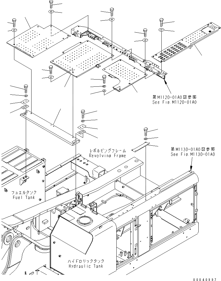 Схема запчастей Komatsu PC800-8K - КРЫШКА(КАБИНА) M ЧАСТИ КОРПУСА