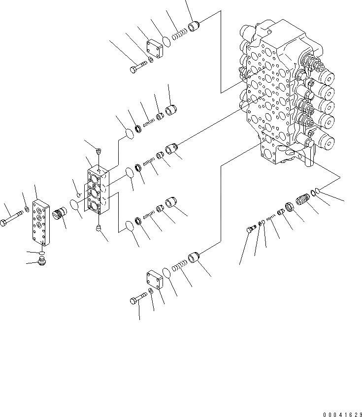 Схема запчастей Komatsu PC800-8K - ОСНОВН. КЛАПАН (5-СЕКЦИОНН.) (/) Y ОСНОВН. КОМПОНЕНТЫ И РЕМКОМПЛЕКТЫ