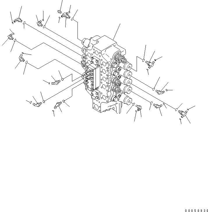 Схема запчастей Komatsu PC800LC-8R - ОСНОВН. КЛАПАН (5-СЕКЦИОНН. КЛАПАН) (СОЕДИНИТ. ЧАСТИ) (ДЛЯ ПОГРУЗ.) ГИДРАВЛИКА