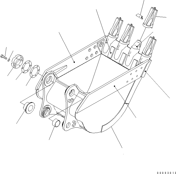 Схема запчастей Komatsu PC800LC-8R - КОВШ .M¤ MM (ГОРИЗОНТАЛЬН. ПАЛЕЦ) (KMAX TOOTH) (ДЛЯ ANGOLA) РАБОЧЕЕ ОБОРУДОВАНИЕ