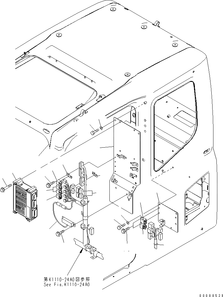 Схема запчастей Komatsu PC800LC-8 - ОСНОВН. КОНСТРУКЦИЯ (КАБИНА) (ПАНЕЛЬ)(№-) КАБИНА ОПЕРАТОРА И СИСТЕМА УПРАВЛЕНИЯ