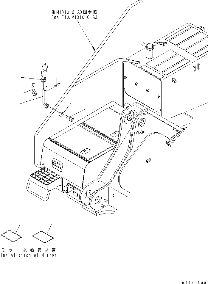 Схема запчастей Komatsu PC800LC-8K - ЗАДН. VIEW MIRROR, ПРАВ. M ЧАСТИ КОРПУСА