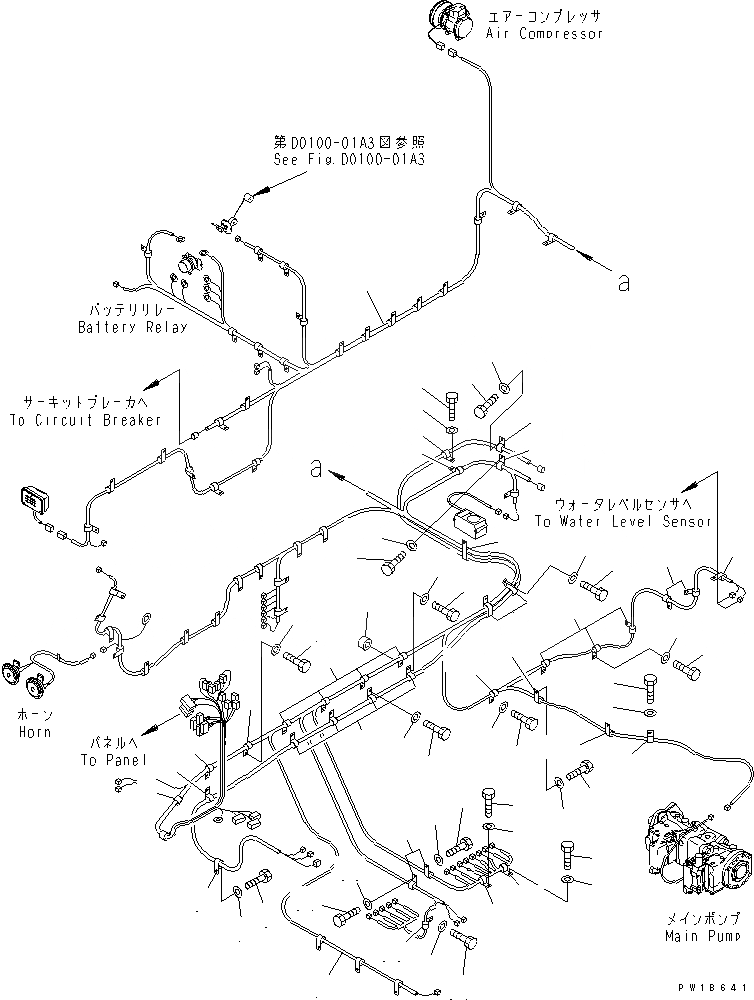 Схема запчастей Komatsu PC800SE-6 - ЭЛЕКТРОПРОВОДКА (ОСНОВН. Э/ПРОВОДКА) (ПРОВОДКА И КРЕПЛЕНИЕ) (ЛЕВ. ДЕКА)(№-) ЭЛЕКТРИКА