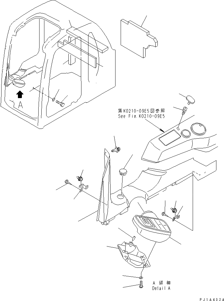Схема запчастей Komatsu PC800SE-6 - КАБИНА (КРЫШКА ПАНЕЛИ С МОНИТОРОМ)(№-) КАБИНА ОПЕРАТОРА И СИСТЕМА УПРАВЛЕНИЯ