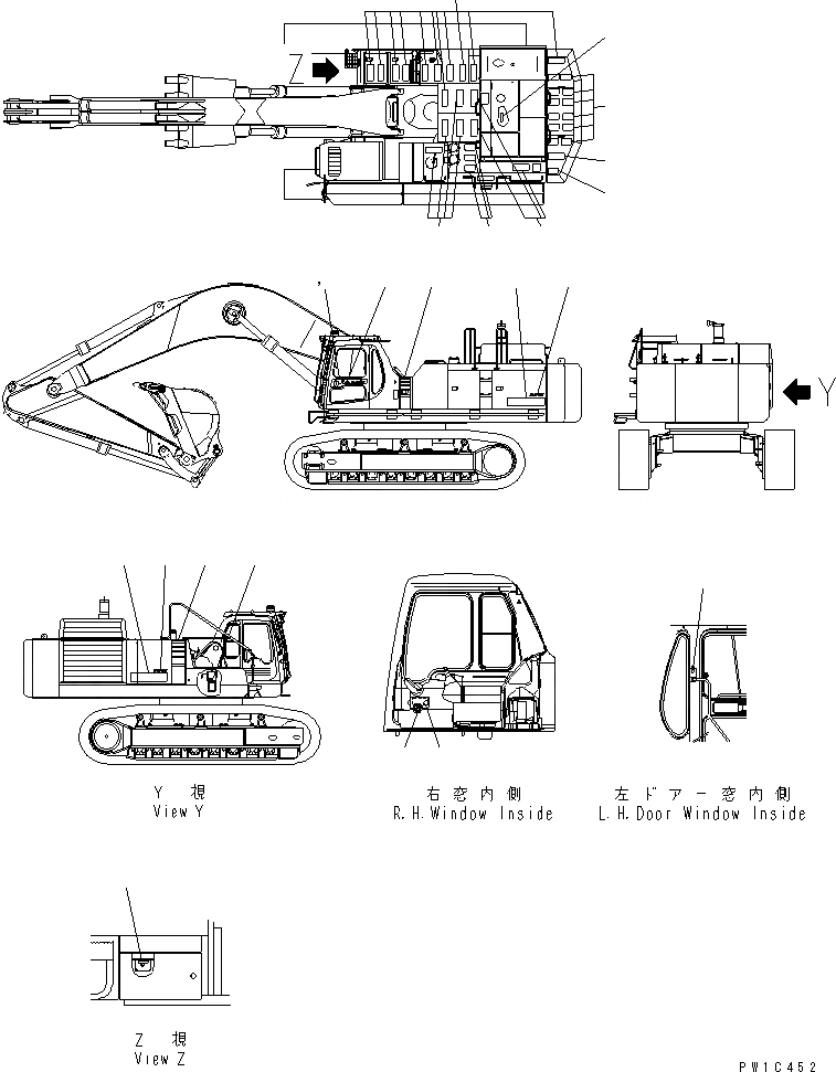 Схема запчастей Komatsu PC800SE-6 - МАРКИРОВКА (СИДЕНЬЕ И БУКВЕНН. МАРКИРОВКА) (КИТАЙ)(№-) МАРКИРОВКА