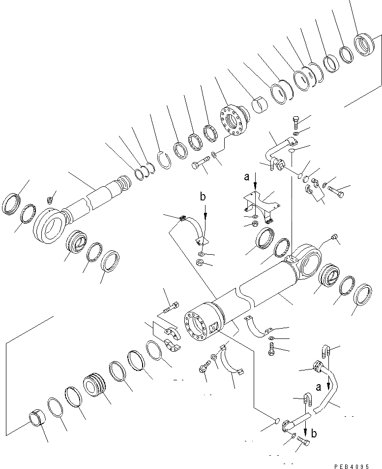 Схема запчастей Komatsu PC800SE-6 - ЦИЛИНДР КОВША (SE) ОСНОВН. КОМПОНЕНТЫ И РЕМКОМПЛЕКТЫ