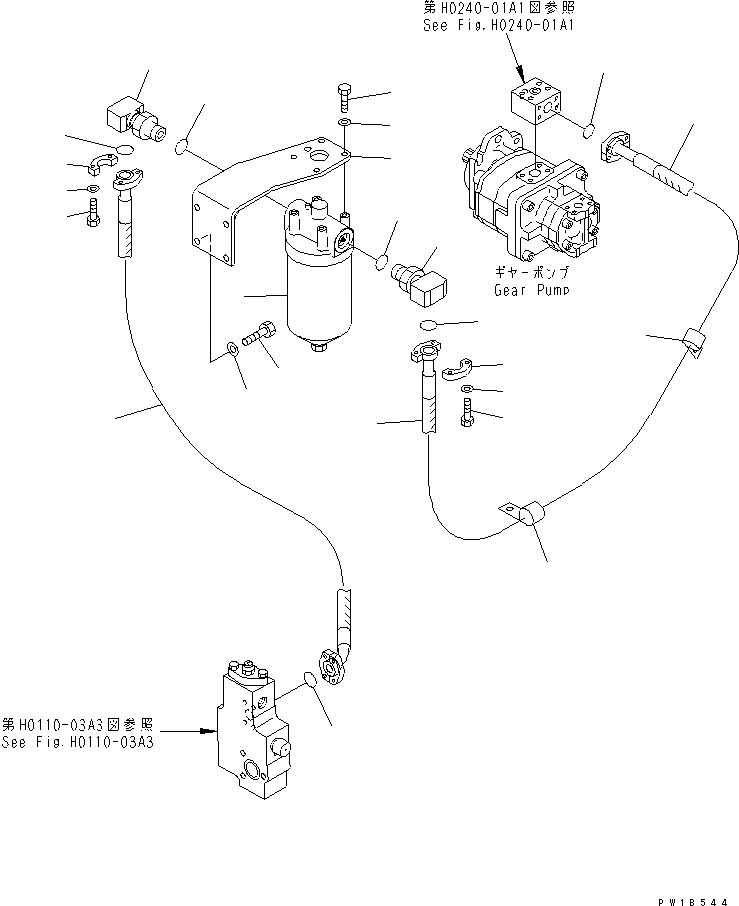 Схема запчастей Komatsu PC800SE-6-AM - ПОДАЮЩ. ТРУБЫ (ЛИНИИ НАСОСА)(№-) ГИДРАВЛИКА