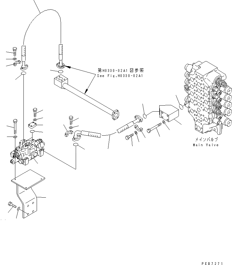 Схема запчастей Komatsu PC800SE-6-AM - СЕРВИСНЫЙ КЛАПАН(№9-999) ГИДРАВЛИКА