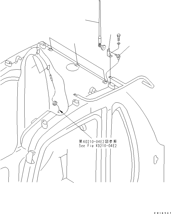 Схема запчастей Komatsu PC800SE-6-AM - КАБИНА (АНТЕННА)(№-) КАБИНА ОПЕРАТОРА И СИСТЕМА УПРАВЛЕНИЯ