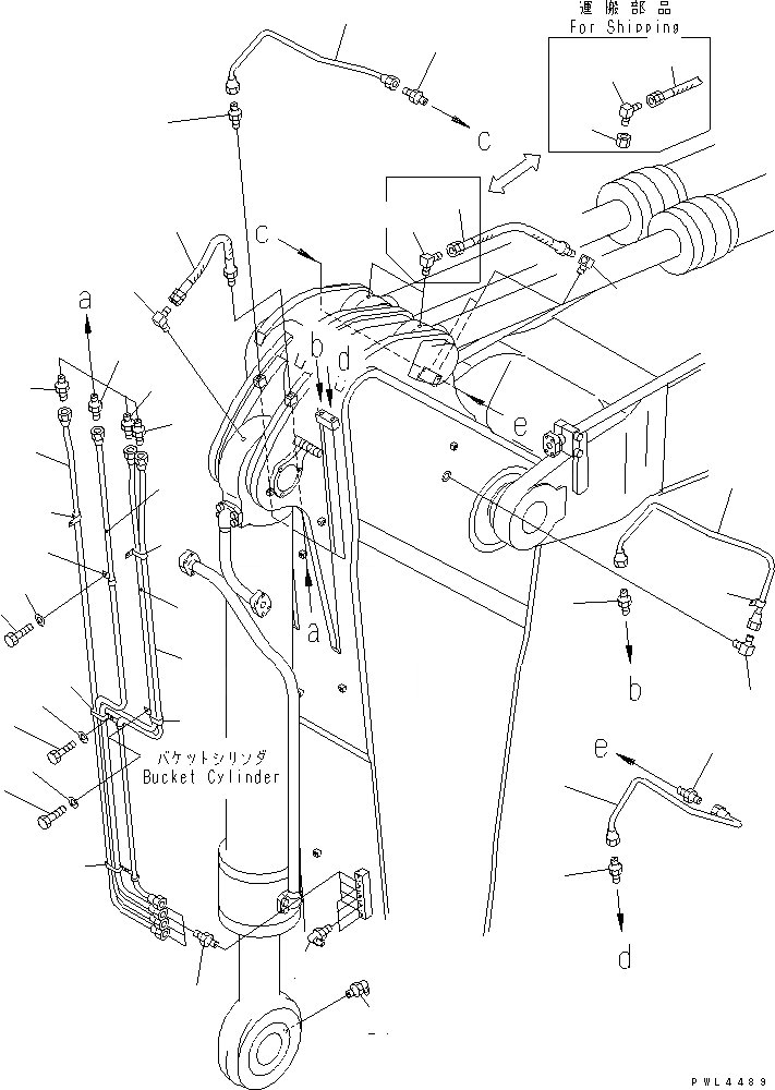 Схема запчастей Komatsu PC800SE-6-AM - РУКОЯТЬ (.9M) (СМАЗКА) (ДЛЯ ЭКСКАВАТ.)(№-) РАБОЧЕЕ ОБОРУДОВАНИЕ