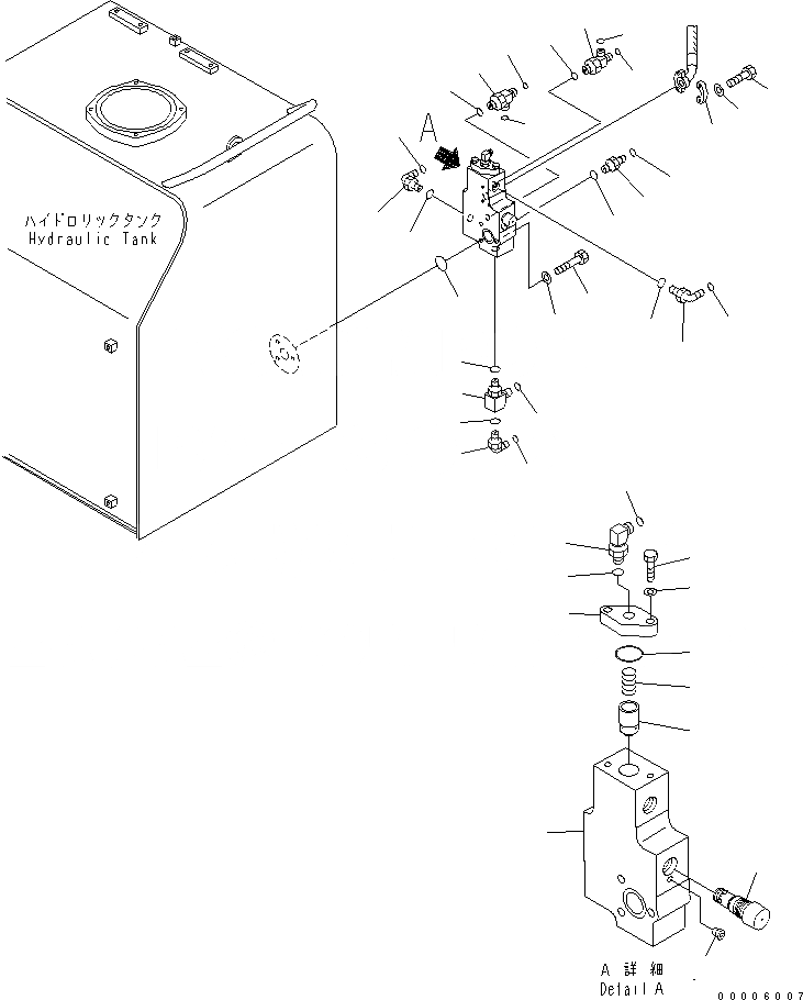 Схема запчастей Komatsu PC800SE-7-M1 - ГИДР. БАК. (ГЛАВН. РАЗГРУЗ. КЛАПАН) ГИДРАВЛИКА