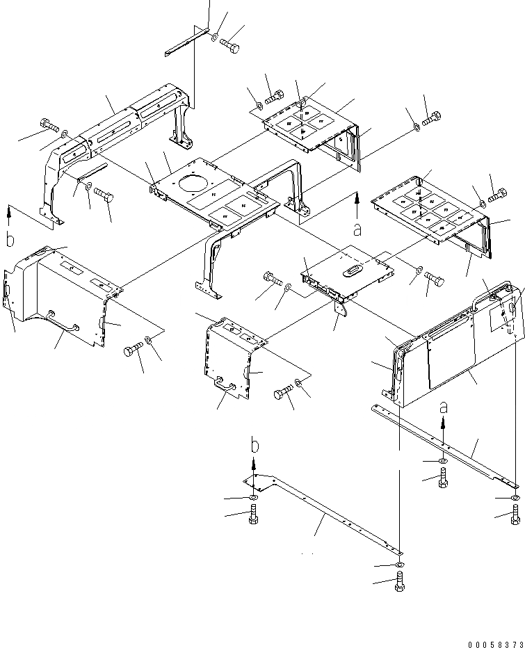 Схема запчастей Komatsu PC800SE-8 - КАПОТ (РАМА И COVER) (ДЛЯ ЗАПЫЛЕНН. РАЙОНОВ)(№-) ЧАСТИ КОРПУСА