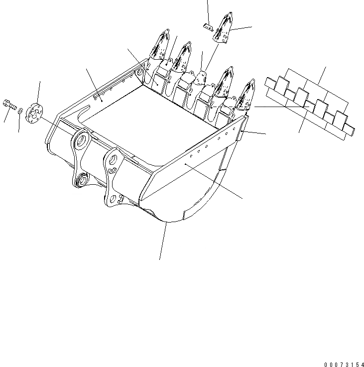 Схема запчастей Komatsu PC800SE-8 - КОВШ .M¤ 997MM (ГОРИЗОНТАЛЬН. ПАЛЕЦ) (KMAX TOOTH)(№-) РАБОЧЕЕ ОБОРУДОВАНИЕ