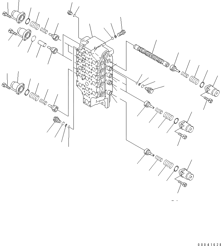 Схема запчастей Komatsu PC800SE-8 - ОСНОВН. КЛАПАН (5-СЕКЦИОНН.) (/) ОСНОВН. КОМПОНЕНТЫ И РЕМКОМПЛЕКТЫ