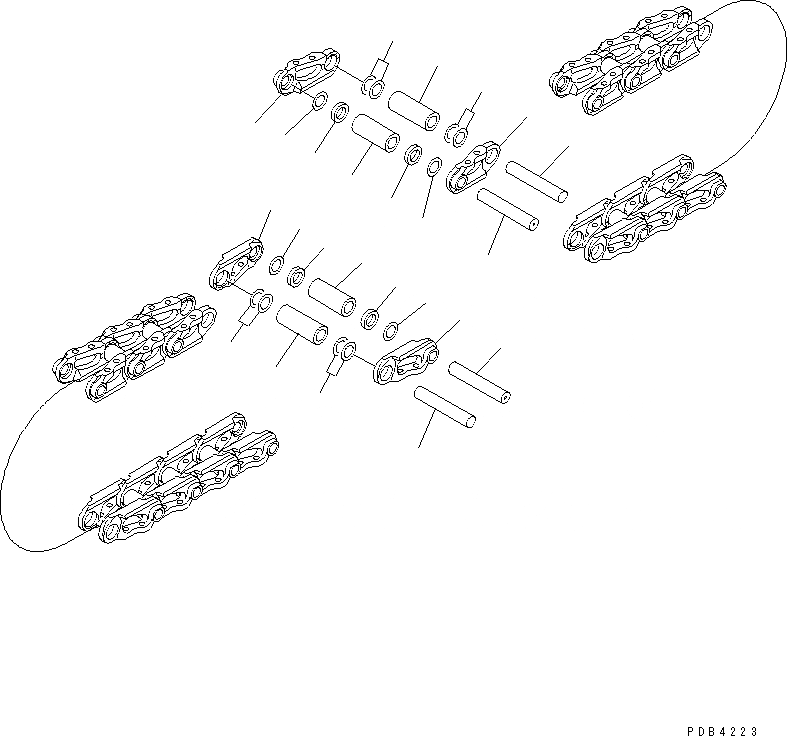 Схема запчастей Komatsu PC800SE-8R - ГУСЕН. ЦЕПЬ (ПОСТАВЛЯЕМЫЕ ЧАСТИ) (94 ЗВЕНА) ОСНОВН. КОМПОНЕНТЫ И РЕМКОМПЛЕКТЫ