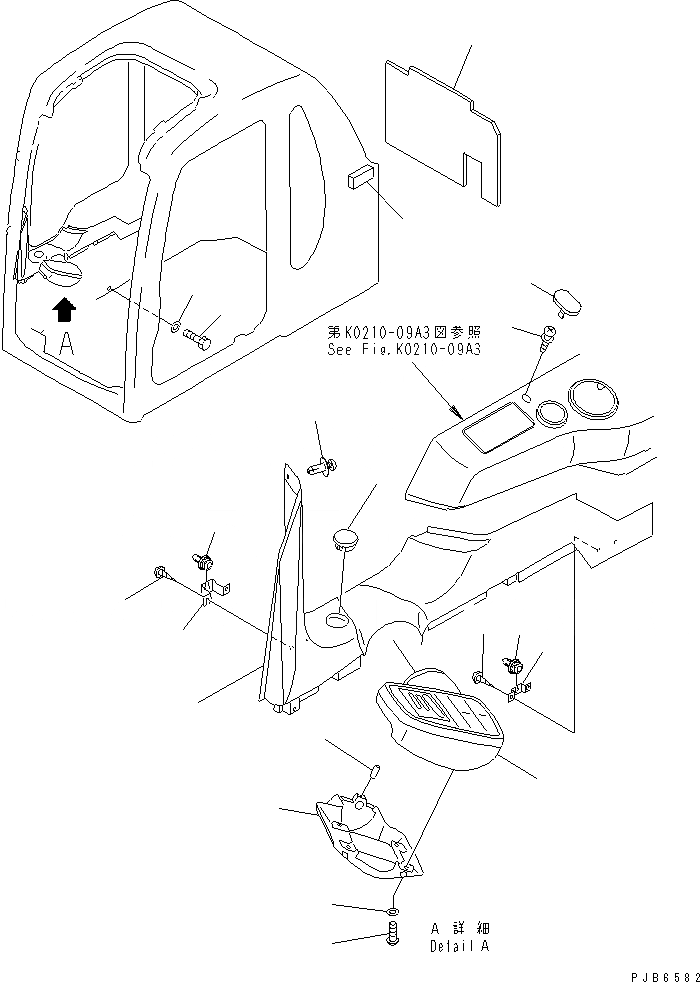 Схема запчастей Komatsu PC800SE-6 - КАБИНА (КРЫШКА ПАНЕЛИ С МОНИТОРОМ)(№-7) КАБИНА ОПЕРАТОРА И СИСТЕМА УПРАВЛЕНИЯ
