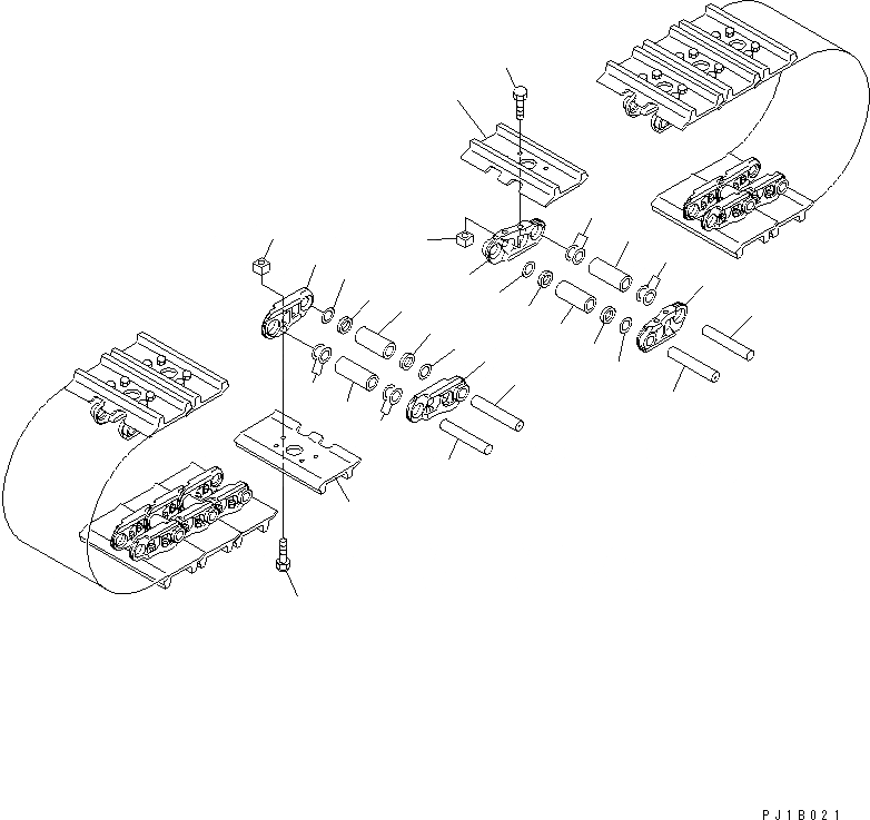 Схема запчастей Komatsu PC800SE-6 - ГУСЕНИЦЫ (ДВОЙН. ГРУНТОЗАЦЕП С ОТВЕРСТИЯМИ) (7MM ШИР.) (NAGASAKI) ХОДОВАЯ