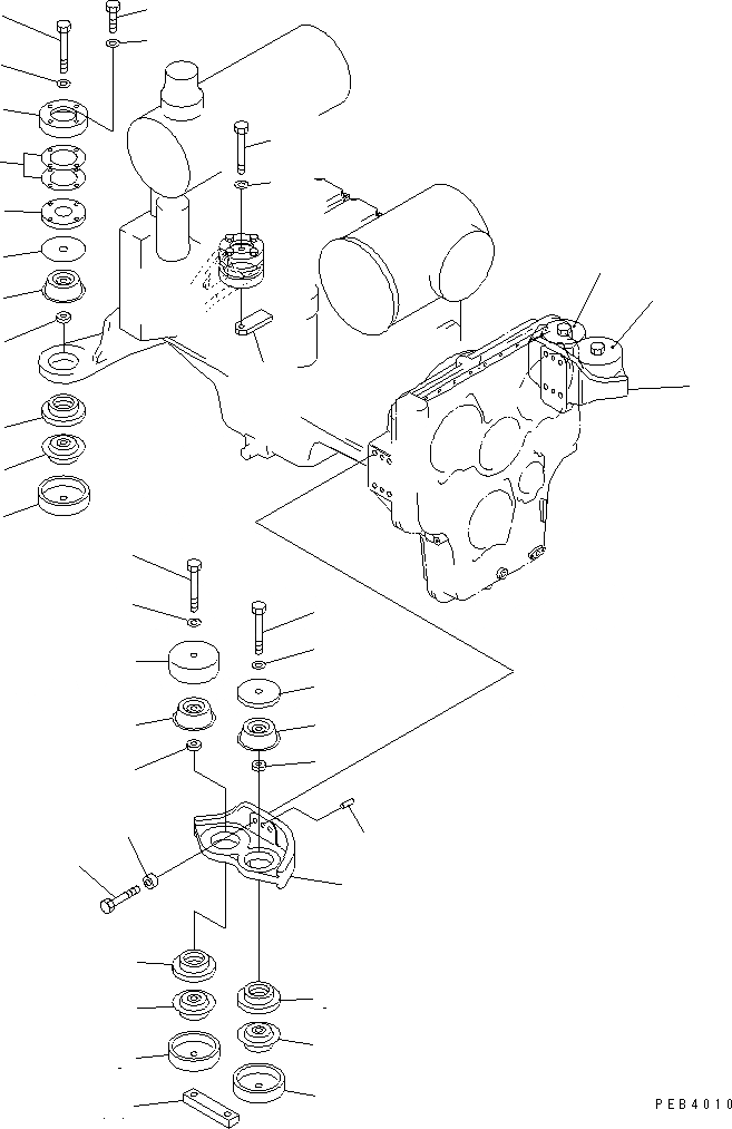 Схема запчастей Komatsu PC800SE-6 - КРЕПЛЕНИЕ ДВИГАТЕЛЯ(№-999) КОМПОНЕНТЫ ДВИГАТЕЛЯ