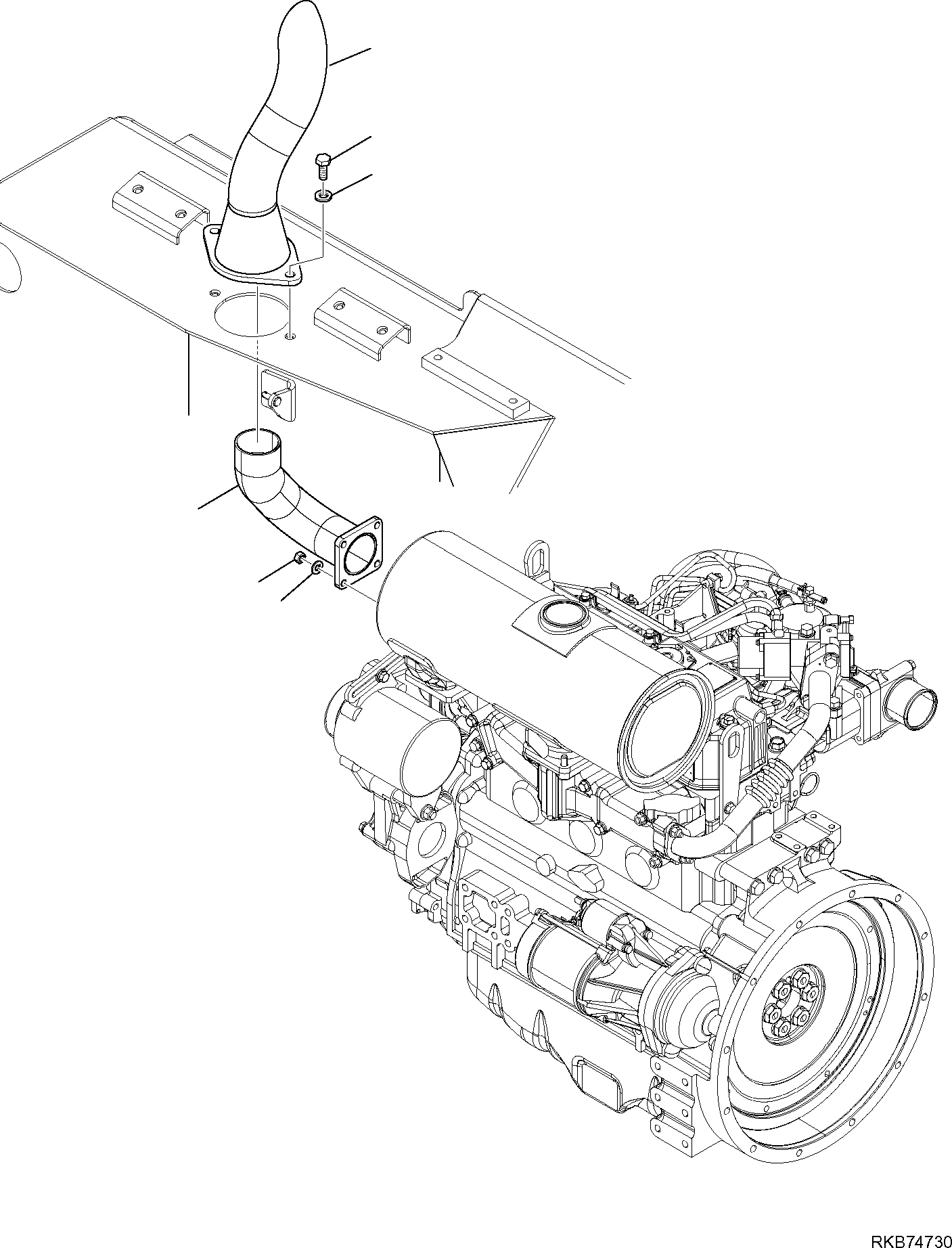 Схема запчастей Komatsu PC80MR-3 - PIPE, ВЫПУСКН. КОМПОНЕНТЫ ДВИГАТЕЛЯ И ЭЛЕКТРИКА