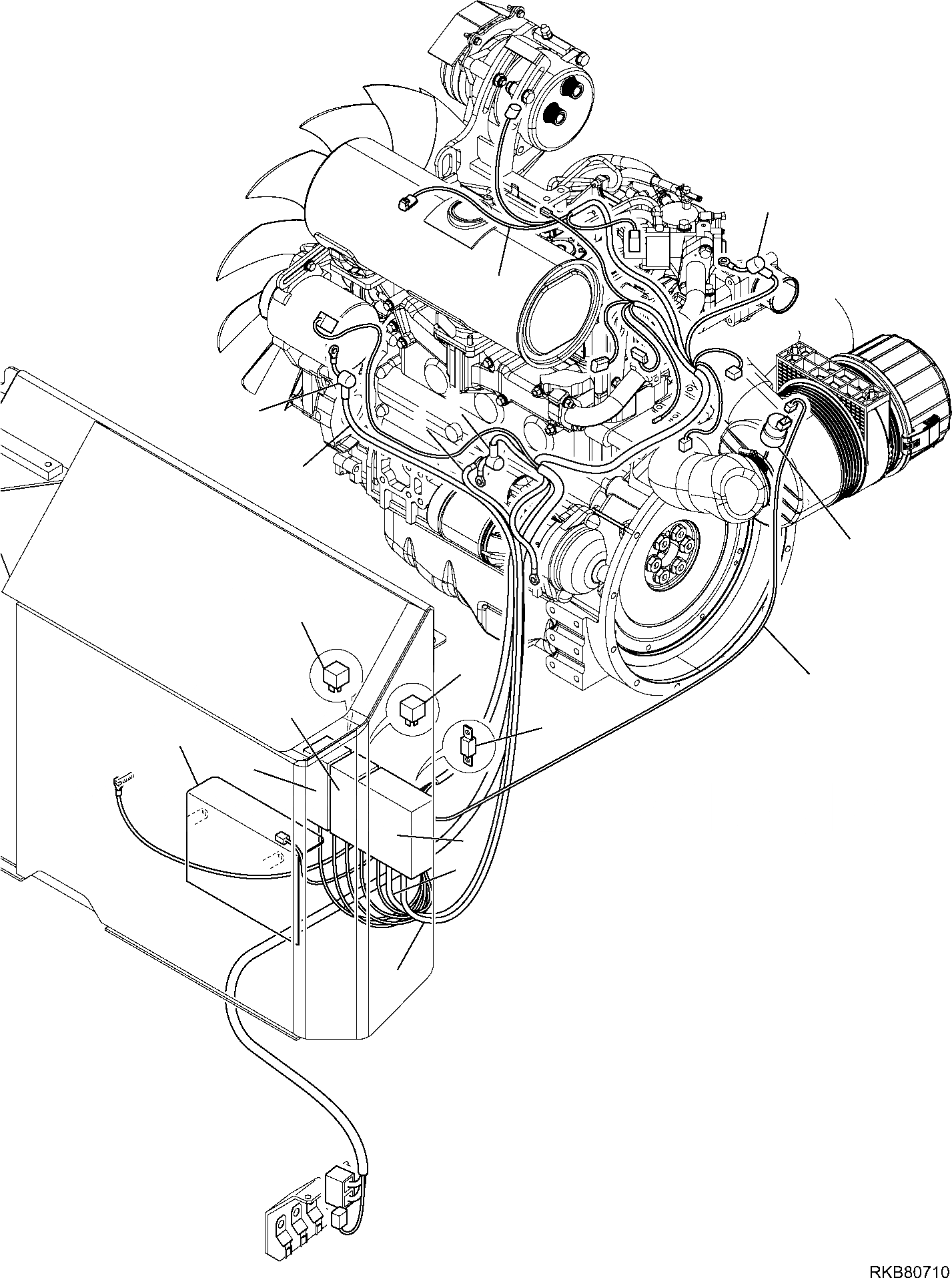 Схема запчастей Komatsu PC80MR-3 - ЭЛЕКТРИКА (ЛИНИЯ ДВИГАТЕЛЯ) (/) КОМПОНЕНТЫ ДВИГАТЕЛЯ И ЭЛЕКТРИКА