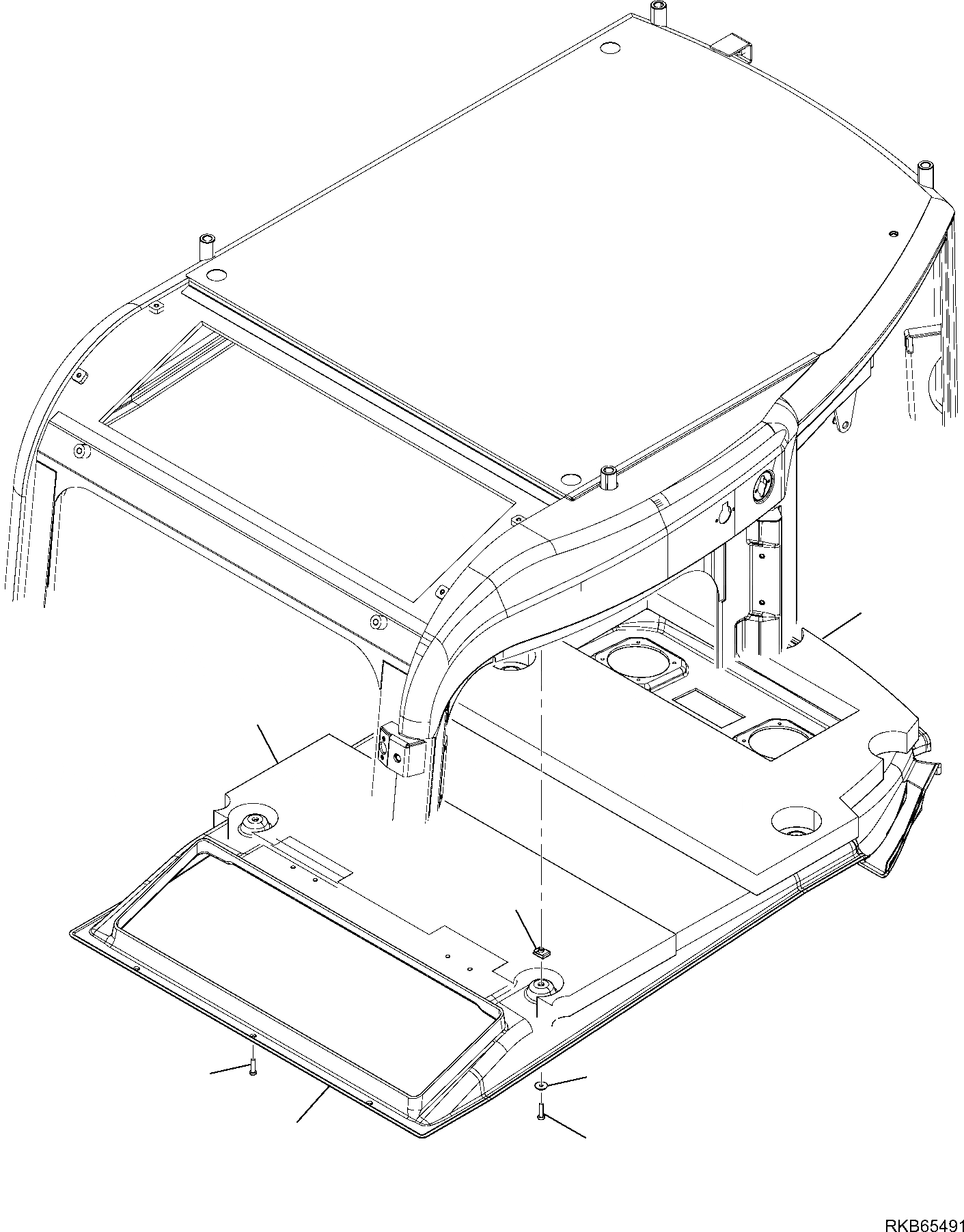 Схема запчастей Komatsu PC80MR-3 - КАБИНА (9/9) ЧАСТИ КОРПУСА И КАБИНА