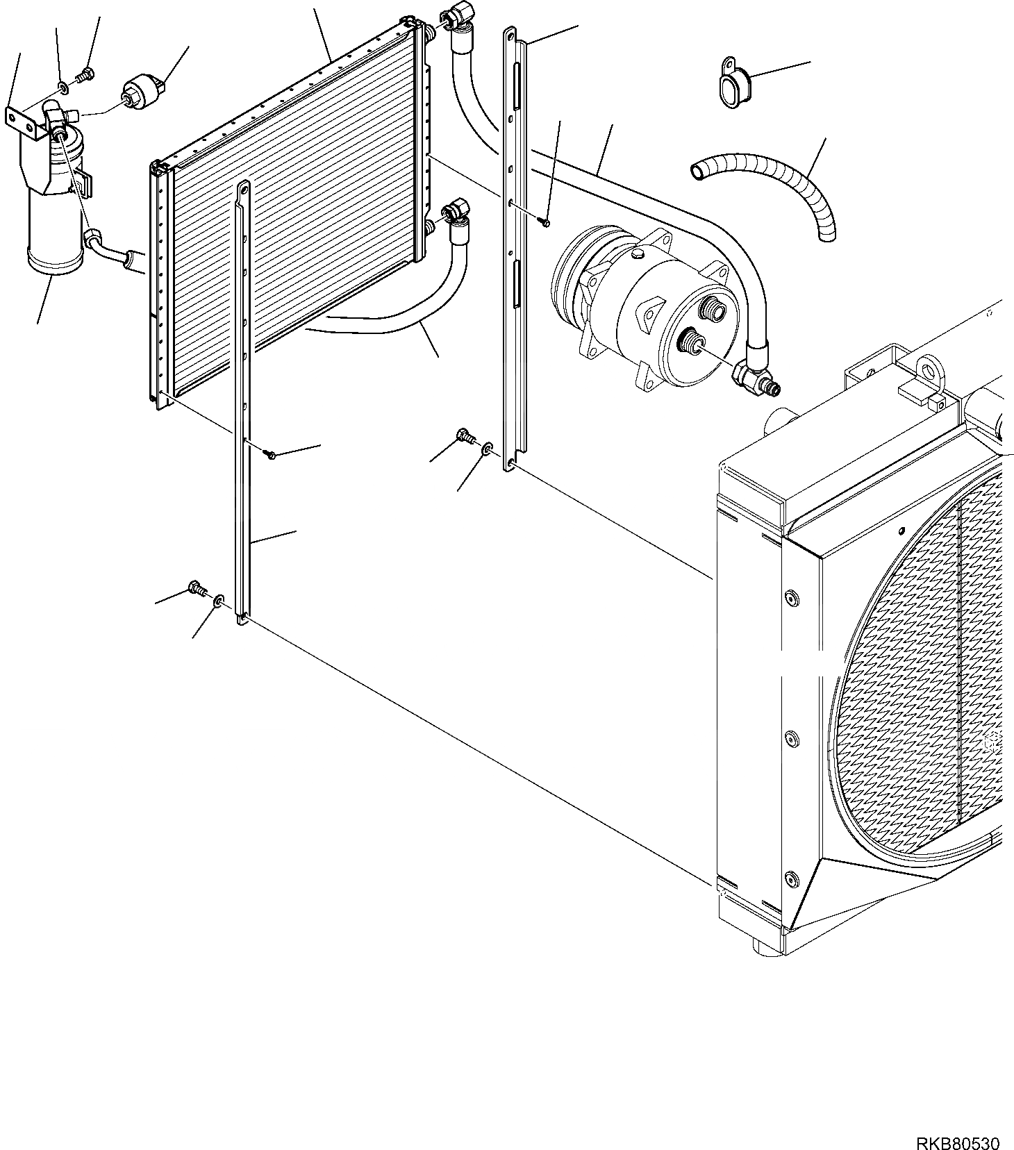 Схема запчастей Komatsu PC80MR-3 - КОНДИЦ. СИСТЕМА (/) ЧАСТИ КОРПУСА И КАБИНА