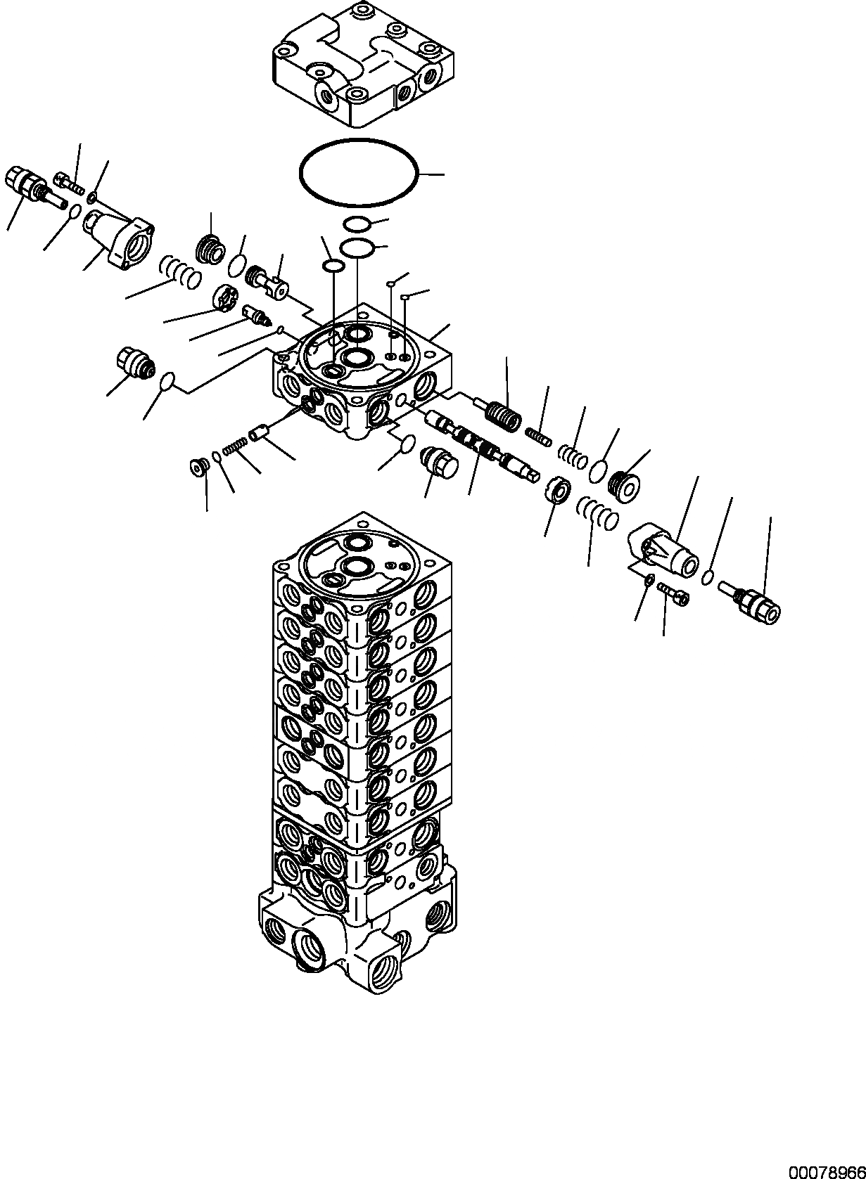 Схема запчастей Komatsu PC80MR-3 - -СЕКЦ. УПРАВЛЯЮЩ. КЛАПАН (/) РАБОЧЕЕ ОБОРУДОВАНИЕ ГИДРАВЛИКА