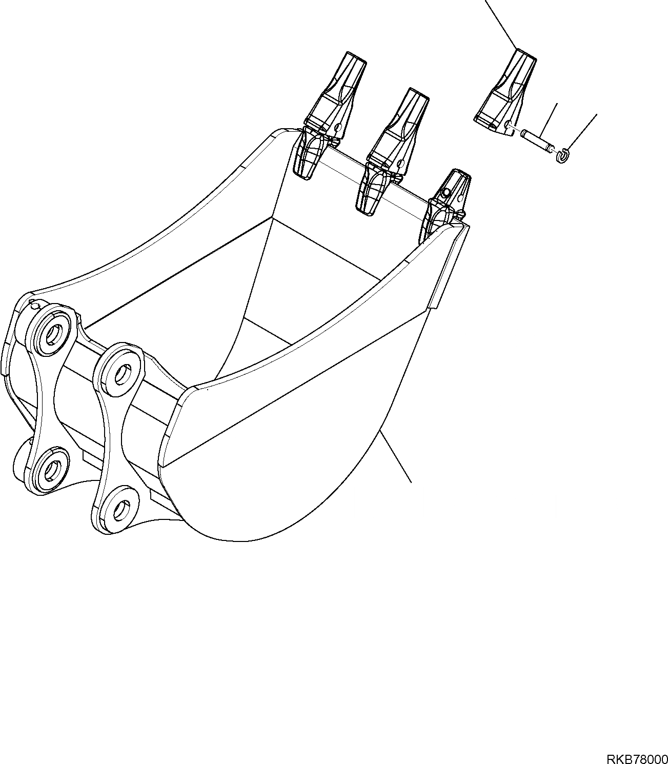 Схема запчастей Komatsu PC80MR-3 - КОВШ (L= MM) РАБОЧЕЕ ОБОРУДОВАНИЕ