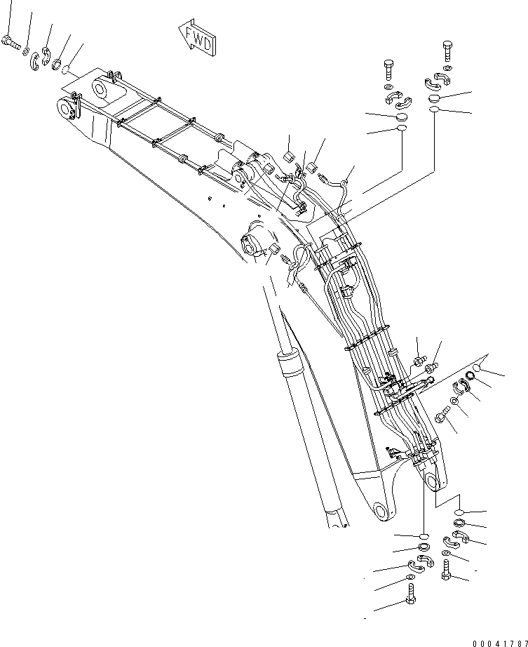 Схема запчастей Komatsu PC850-8 - СТРЕЛА (7.M И 8.M) (УСИЛ.) (ЭЛЕМЕНТЫ) (ДЛЯ ЭКСКАВАТ.) РАБОЧЕЕ ОБОРУДОВАНИЕ