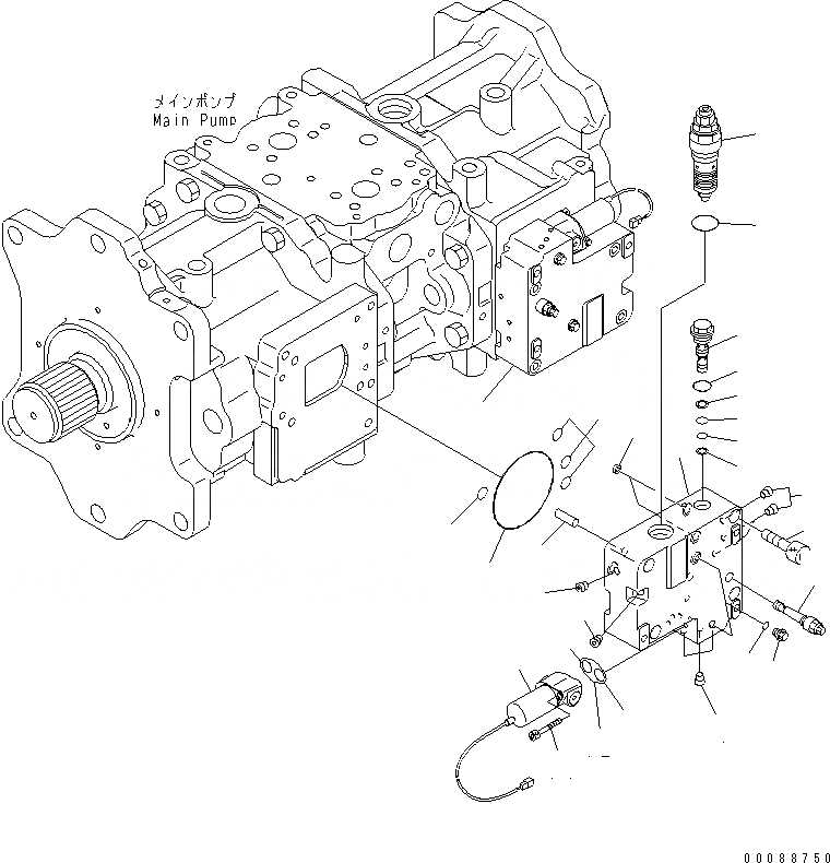 Схема запчастей Komatsu PC850-8 - ОСНОВН. НАСОС (7/)(№-) ОСНОВН. КОМПОНЕНТЫ И РЕМКОМПЛЕКТЫ