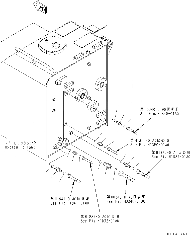 Схема запчастей Komatsu PC850-8 - ГИДР. БАК. (ДРЕНАЖН. PORT)(№-) ГИДРАВЛИКА