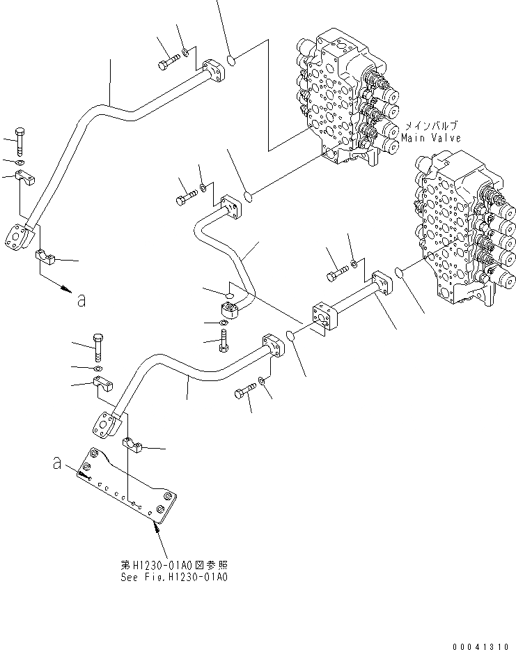 Схема запчастей Komatsu PC850-8 - КЛАПАН ПОДАЮЩ. ТРУБЫ (КОВШ)(№-) ГИДРАВЛИКА