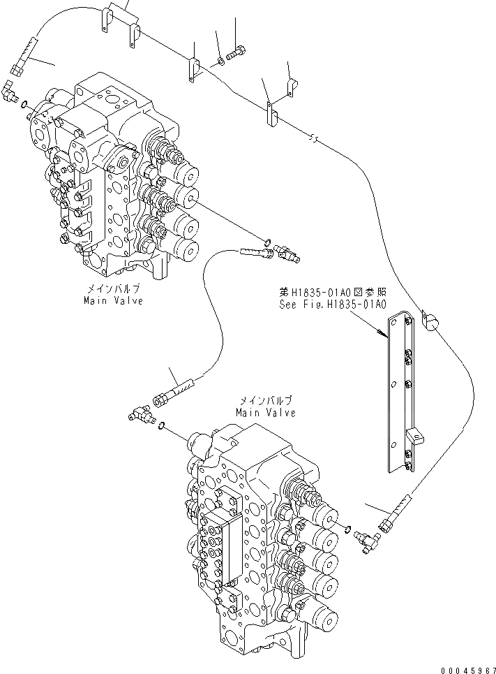 Схема запчастей Komatsu PC850-8 - PPC СТРЕЛА И ЛИНИЯ КОВША (ATT)(№-) ГИДРАВЛИКА