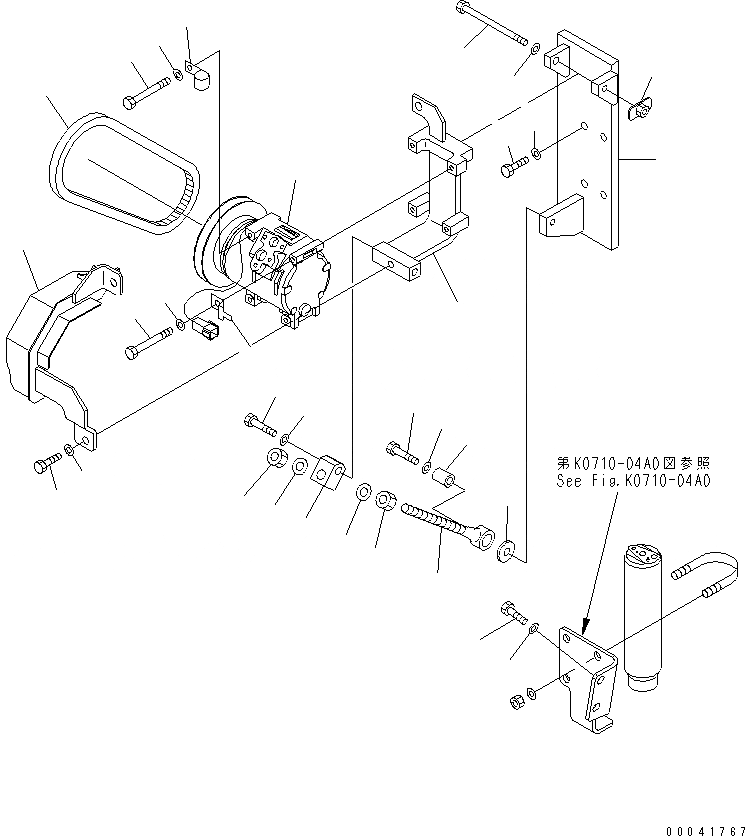 Схема запчастей Komatsu PC850-8 - КОНДИЦ. ВОЗДУХА (КОМПРЕССОР)(№-) КАБИНА ОПЕРАТОРА И СИСТЕМА УПРАВЛЕНИЯ