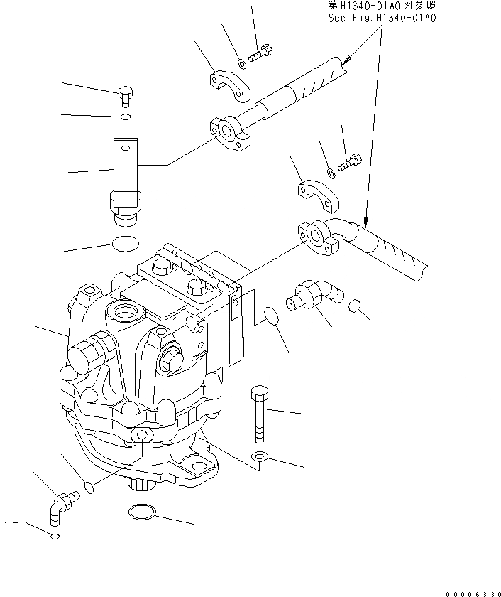 Схема запчастей Komatsu PC850-8 - МОТОР ПОВОРОТА (ПЕРЕДН.)(№-) ПОВОРОТН. КРУГ И КОМПОНЕНТЫ