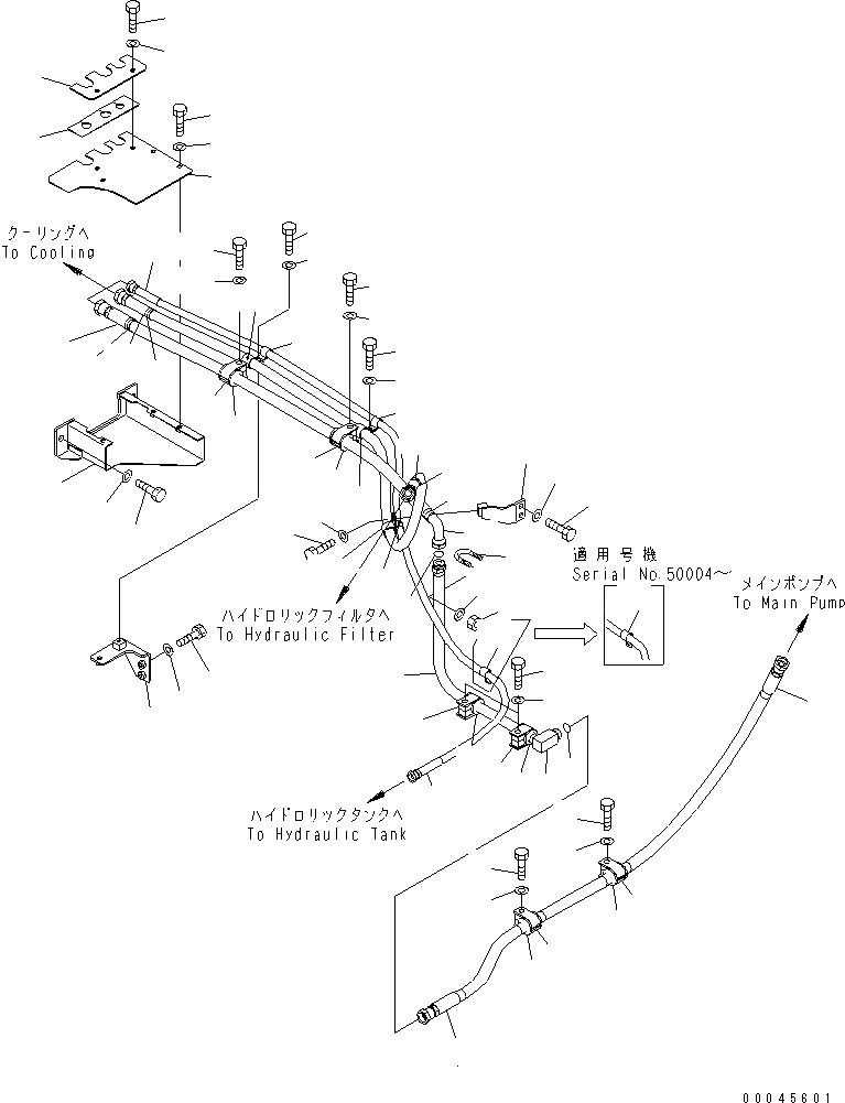 Схема запчастей Komatsu PC850SE-8 - МОТОР ВЕНТИЛЯТОРА ТРУБЫ(№-) ГИДРАВЛИКА
