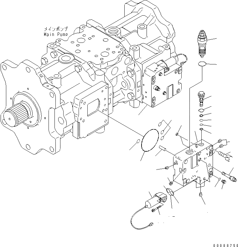 Схема запчастей Komatsu PC850SE-8 - ОСНОВН. НАСОС (7/)(№-) ОСНОВН. КОМПОНЕНТЫ И РЕМКОМПЛЕКТЫ