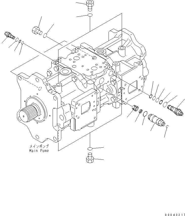 Схема запчастей Komatsu PC850SE-8 - ОСНОВН. НАСОС (8/)(№-) ОСНОВН. КОМПОНЕНТЫ И РЕМКОМПЛЕКТЫ