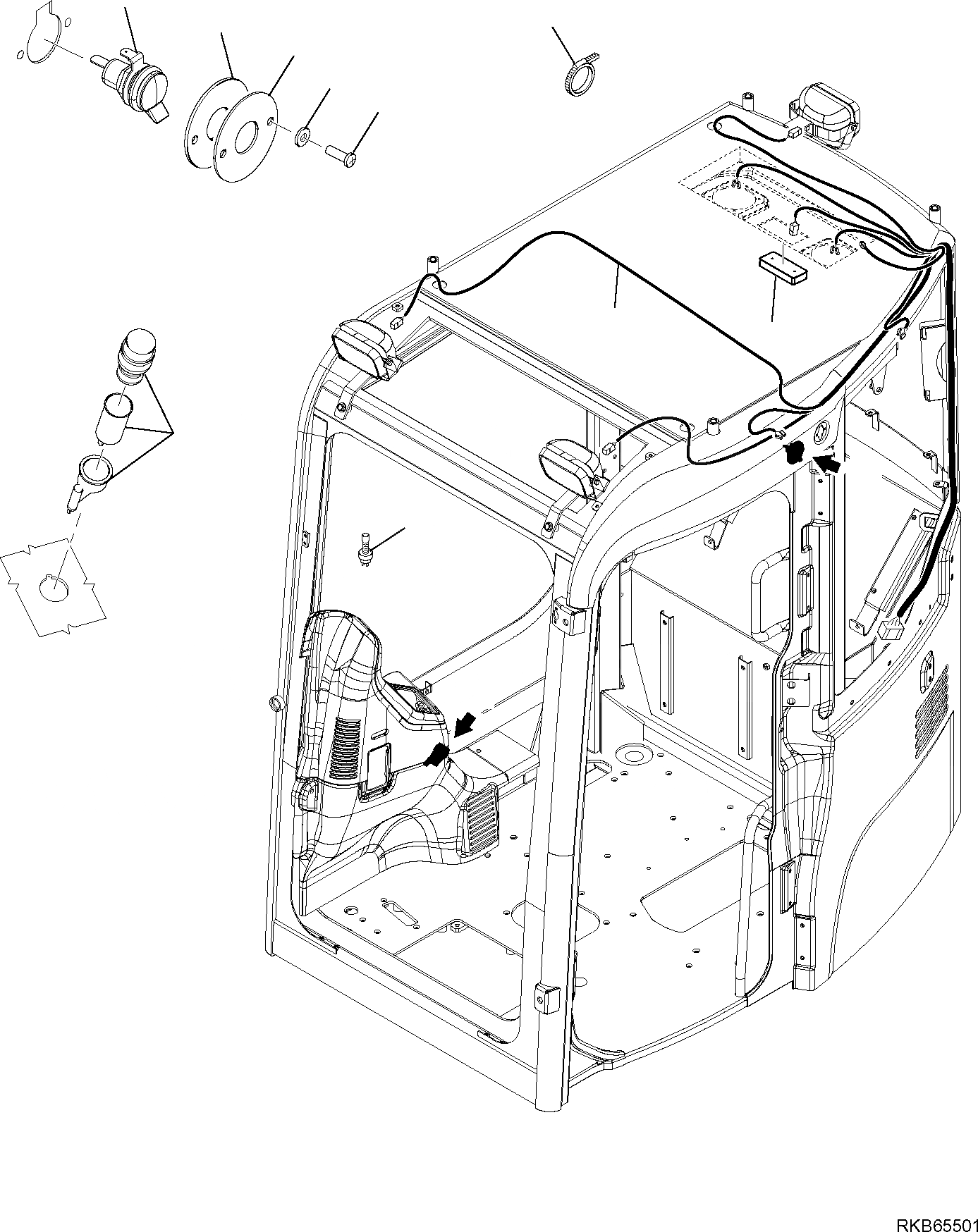 Схема запчастей Komatsu PC88MR-6 - ЭЛЕКТРИКА (КАБИНА) (/) КОМПОНЕНТЫ ДВИГАТЕЛЯ И ЭЛЕКТРИКА