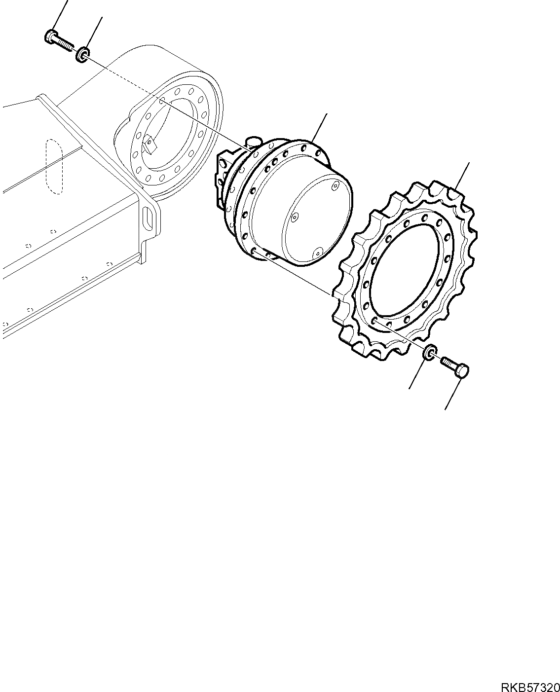 Схема запчастей Komatsu PC88MR-6 - ЗВЕЗДОЧКА НИЖН.CARRIAGE