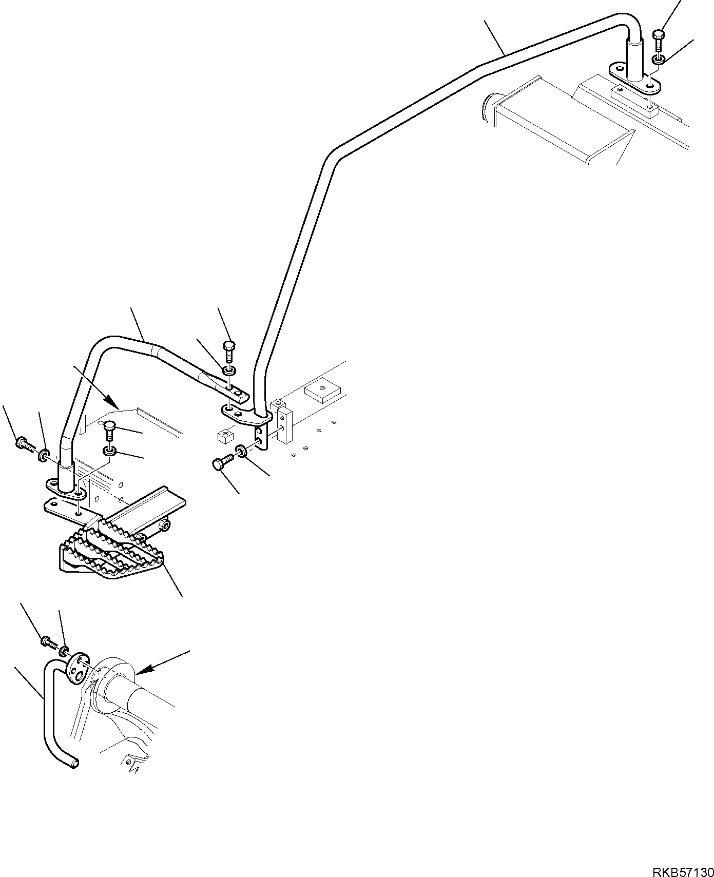 Схема запчастей Komatsu PC88MR-6 - СТУПЕНИ И HANDRAIL ЧАСТИ КОРПУСА И КАБИНА