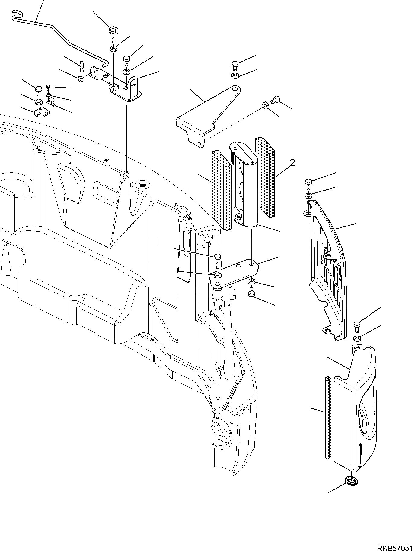 Схема запчастей Komatsu PC88MR-6 - БОКОВ. КРЫШКА ДВИГ.S (/) ЧАСТИ КОРПУСА И КАБИНА