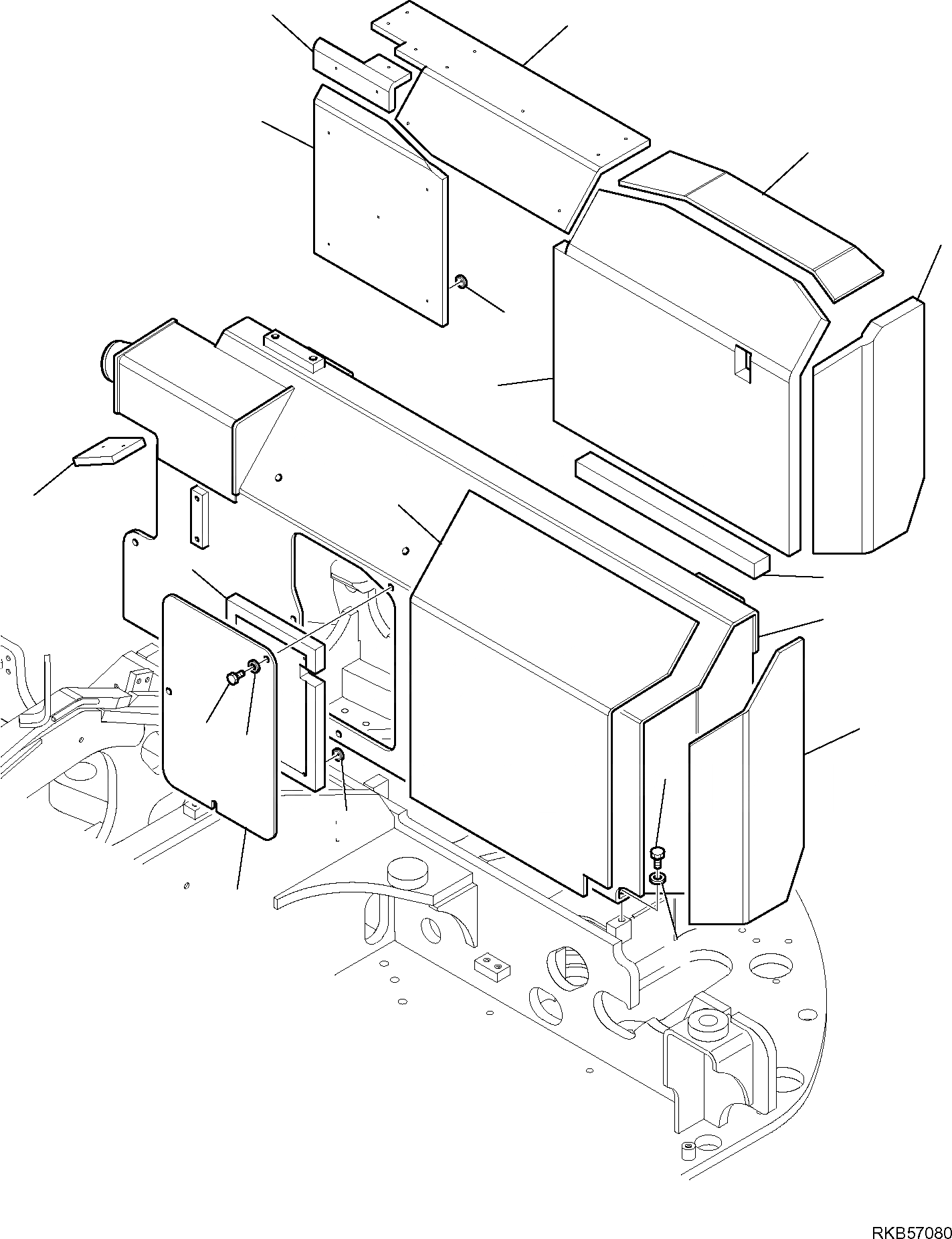 Схема запчастей Komatsu PC88MR-6 - ФИКС. КАПОТ ЧАСТИ КОРПУСА И КАБИНА