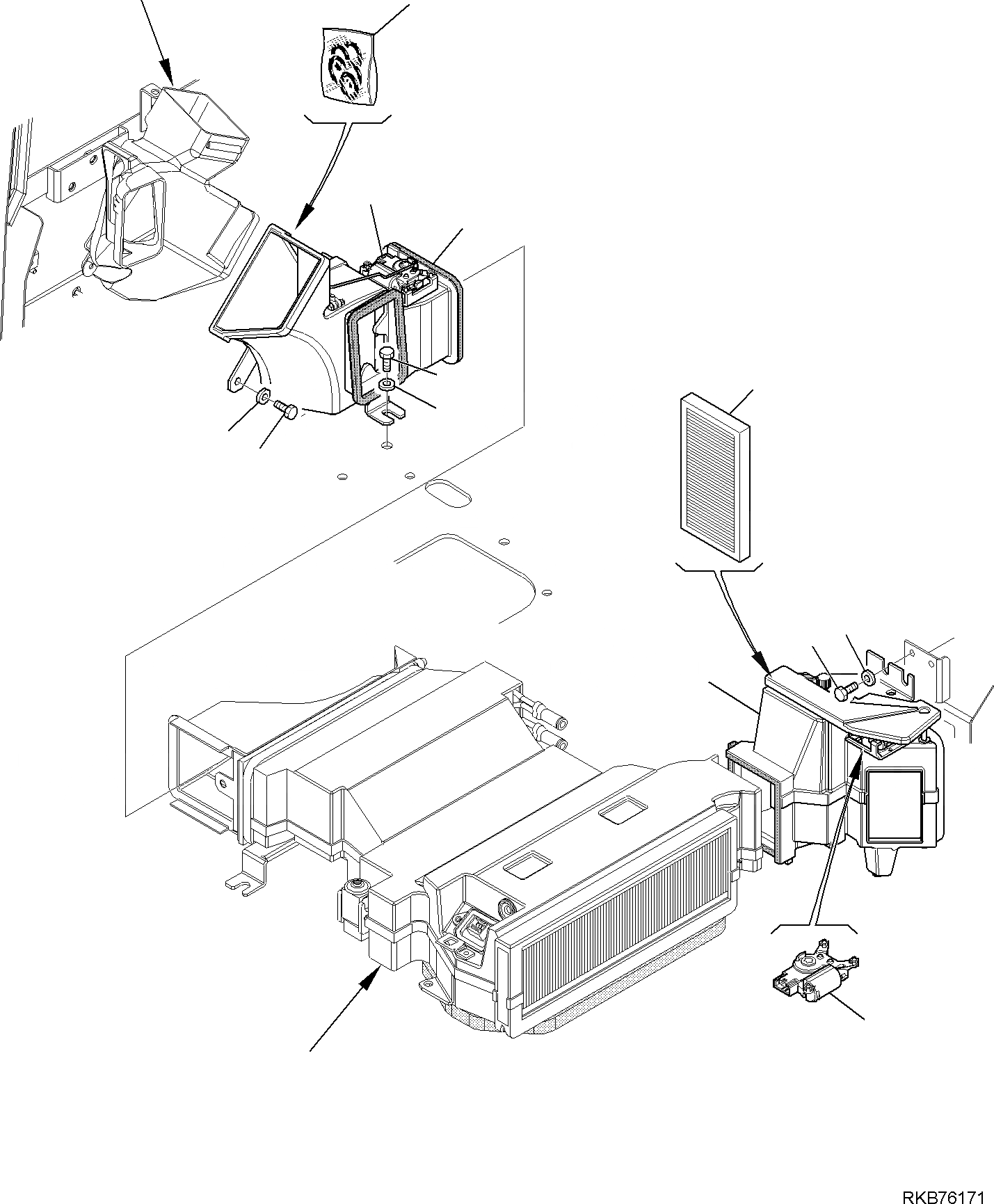 Схема запчастей Komatsu PC88MR-6 - КОНДИЦ. СИСТЕМА (/) ЧАСТИ КОРПУСА И КАБИНА