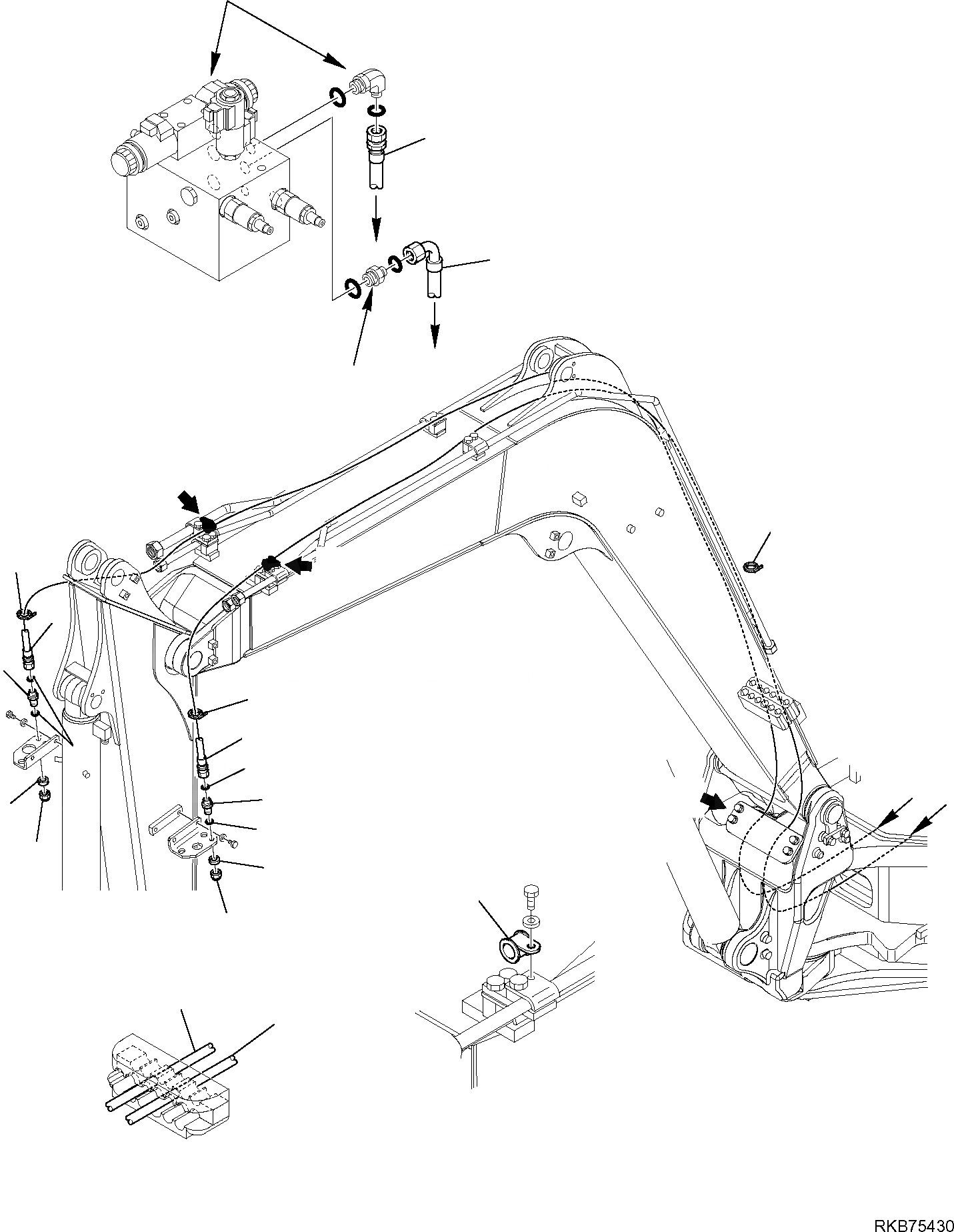 Схема запчастей Komatsu PC88MR-6 - ГИДРОЛИНИЯ (РЕЖУЩ. И ВРАЩАЮЩ. КОВШ) (/) РАБОЧЕЕ ОБОРУДОВАНИЕ ГИДРАВЛИКА