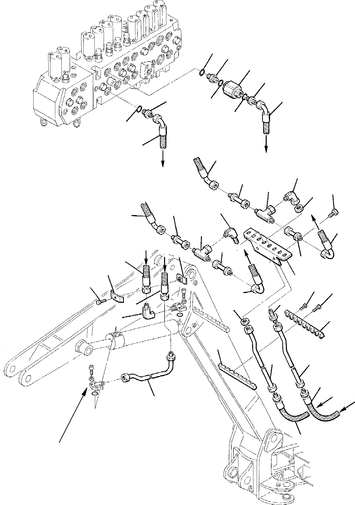 Схема запчастей Komatsu PC95-1 - ГИДРОЛИНИЯ (ЛИНИЯ ЦИЛИНДРА 2-Й СТРЕЛЫ) УПРАВЛ-Е РАБОЧИМ ОБОРУДОВАНИЕМ