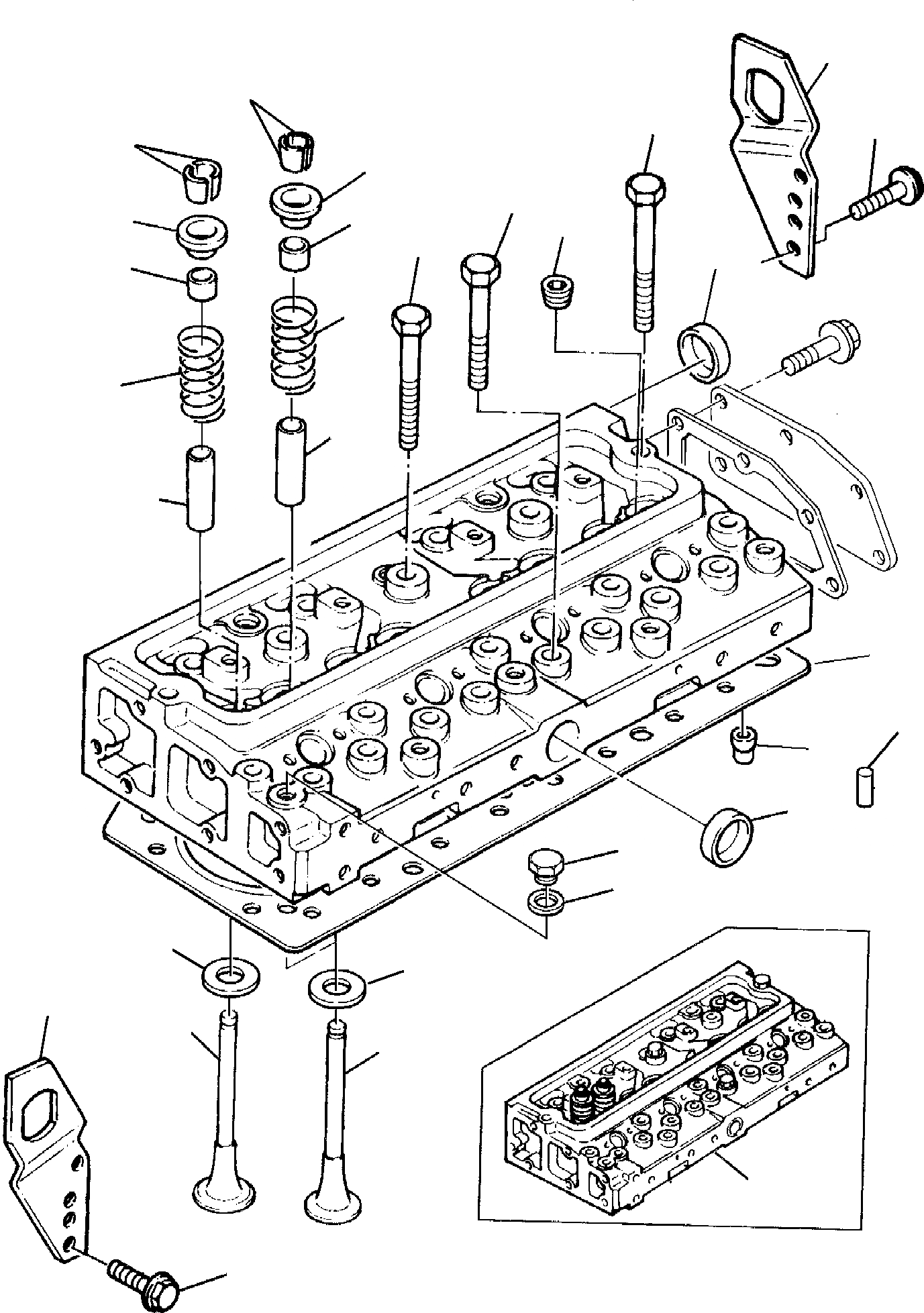 Схема запчастей Komatsu PC95-1 USA - ГОЛОВКА ЦИЛИНДРОВ ДВИГАТЕЛЬ