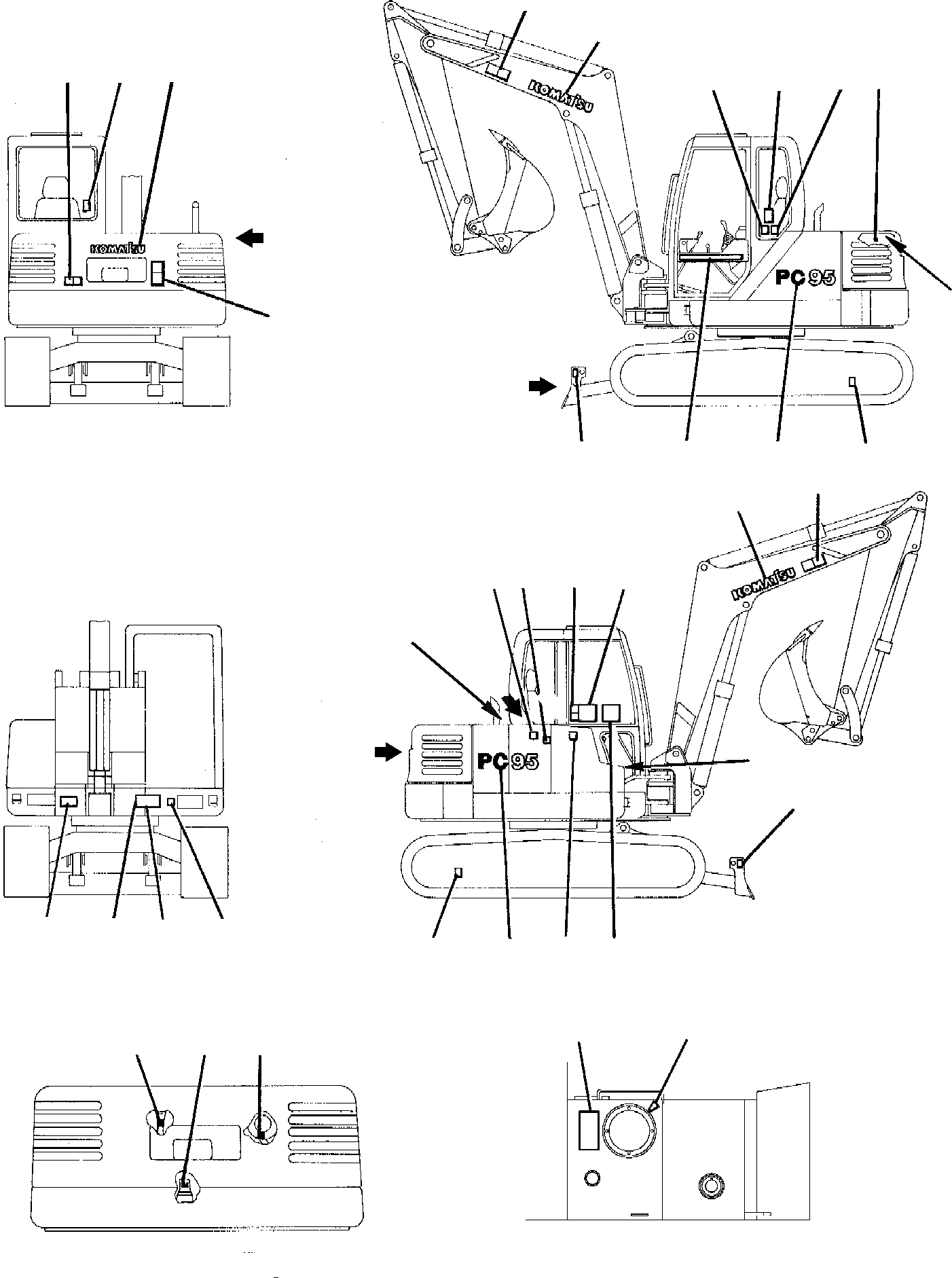 Схема запчастей Komatsu PC95-1 USA - МАРКИРОВКА МАРКИРОВКА