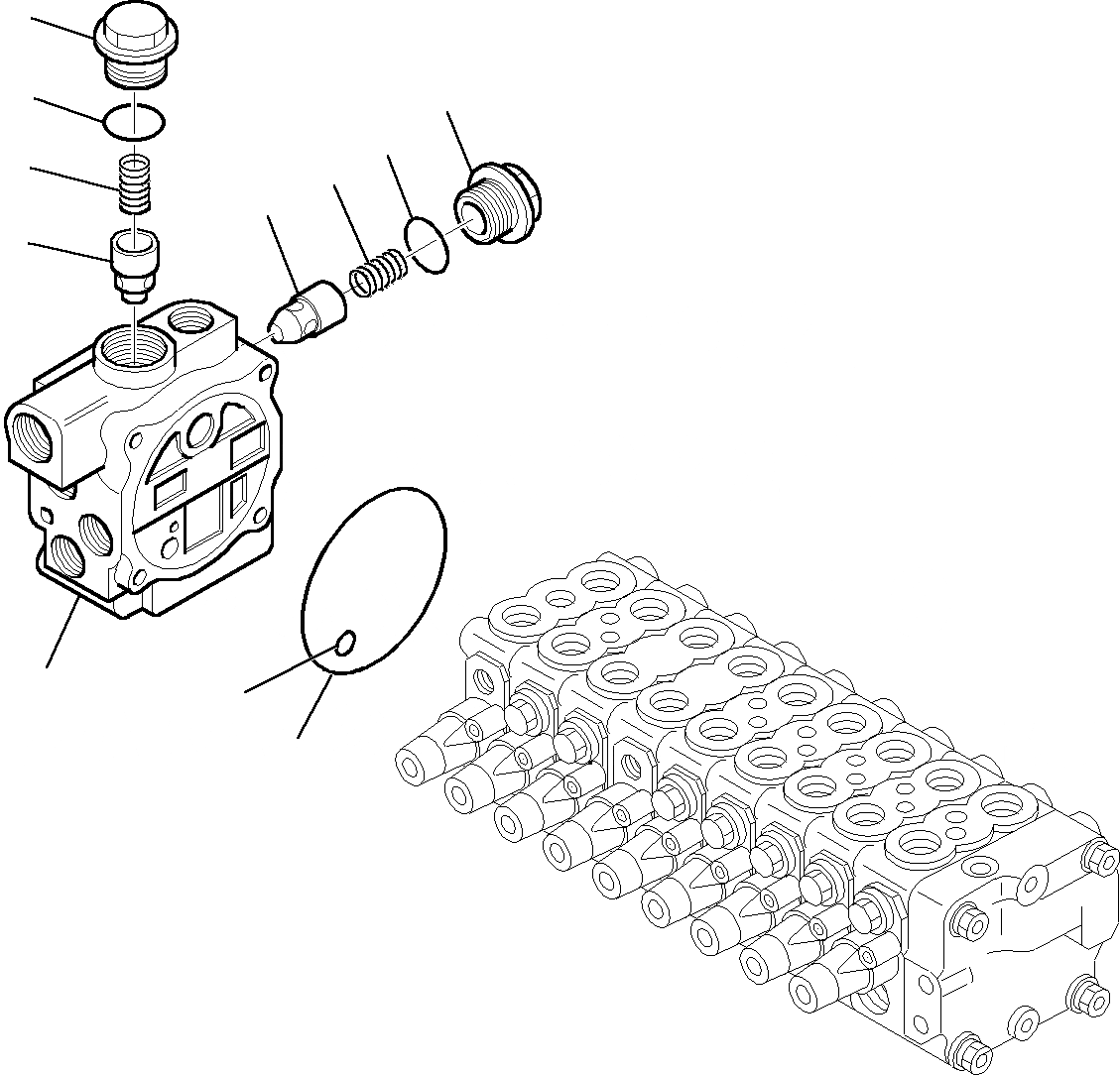 Схема запчастей Komatsu PC95R-2 USA - УПРАВЛЯЮЩ. КЛАПАН (/7) УПРАВЛ-Е РАБОЧИМ ОБОРУДОВАНИЕМ